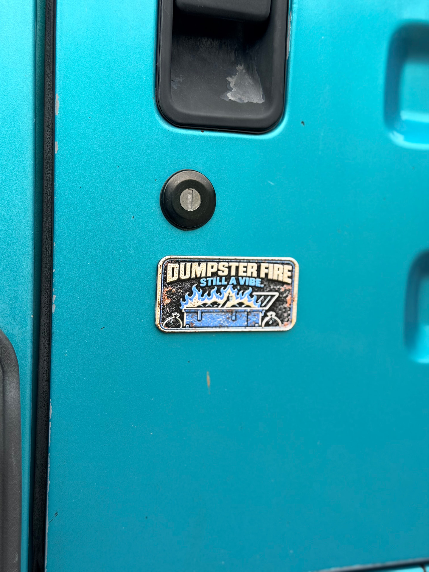 Dumpster Fire trail badge detail 4
